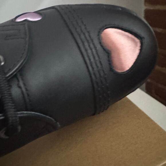 New Dr. Martens 1461 Leather Heart Platform Shoes Black Toecap Stitch Sz 8 - Picture 10 of 10